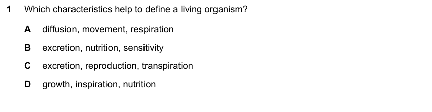 IGCSE 0653 Mar 2023 Paper 12 Q1 — Excretion