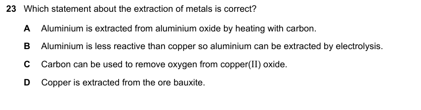 IGCSE 0653 Mar 2023 Paper 12 Q23 — Organic Chemistry