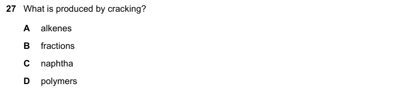 IGCSE 0653 Mar 2023 Paper 12 Q27 — Organic Chemistry