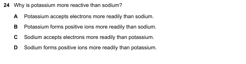 IGCSE 0653 Mar 2023 Paper 22 Q24 — The Periodic Table