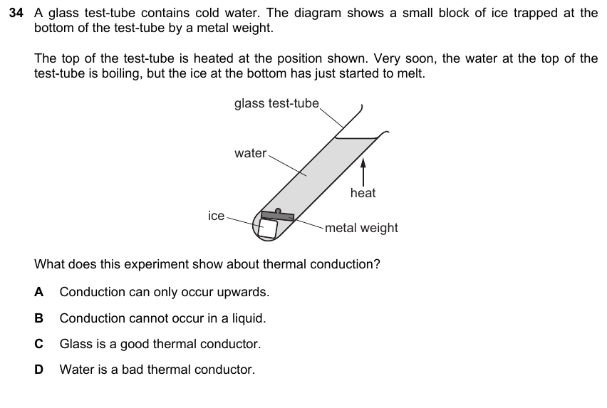 IGCSE 0653 Mar 2023 Paper 22 Q34 — States of Matter & Particles