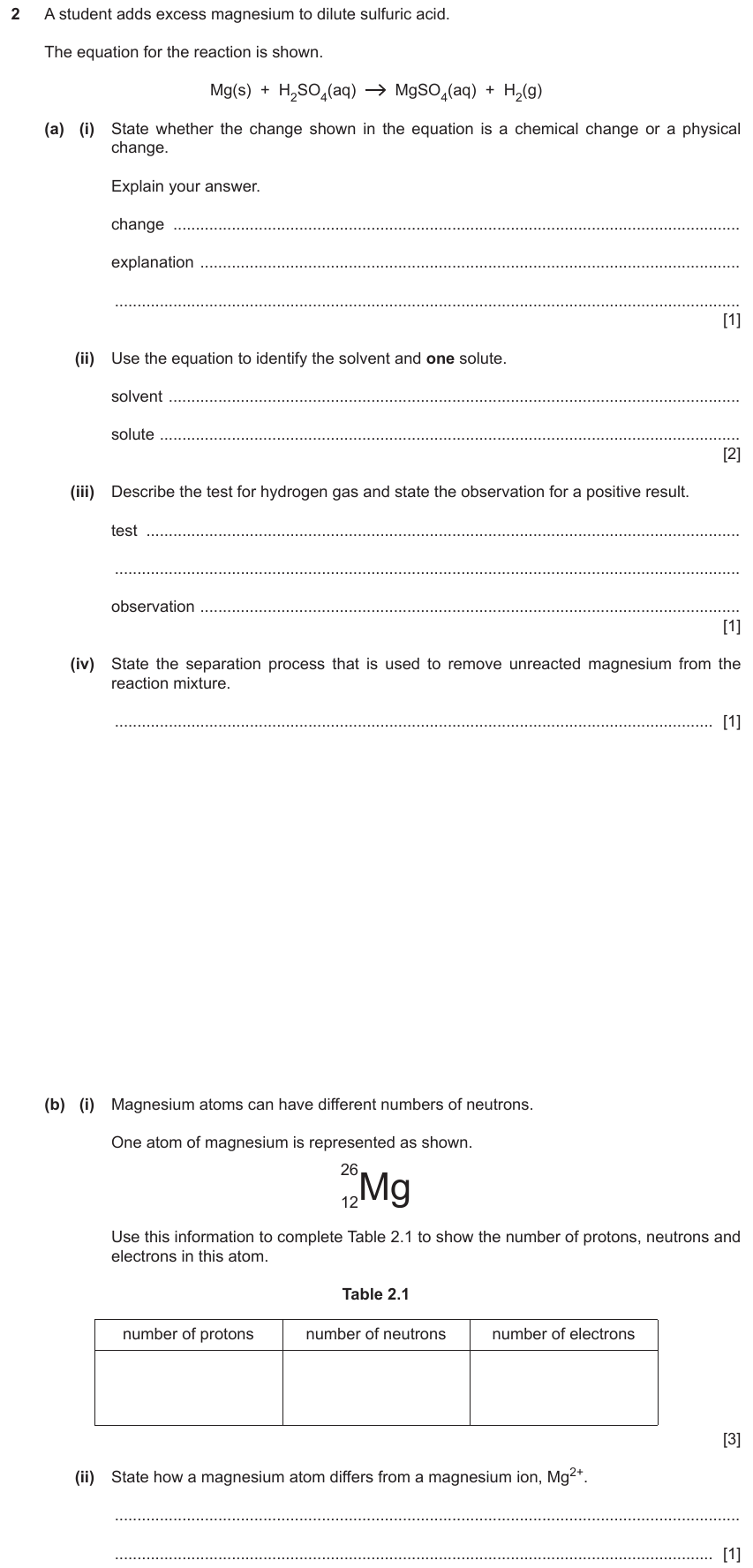 IGCSE 0653 Mar 2023 Paper 32 Q2 — Acids, Bases & Salts