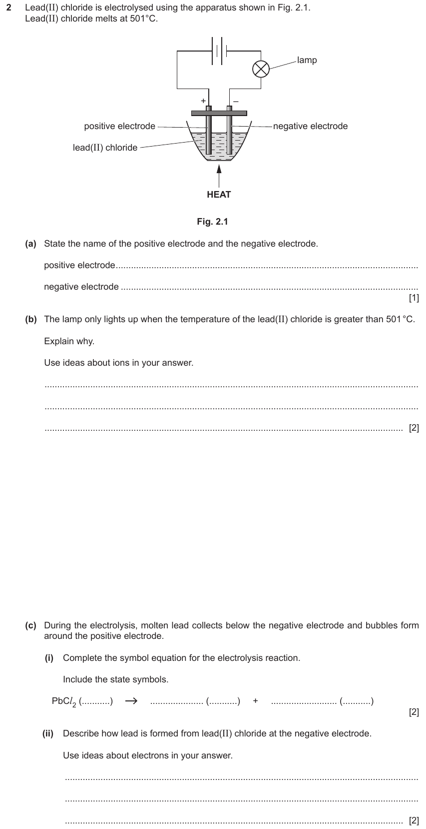 IGCSE 0653 Mar 2023 Paper 42 Q2 — Electrochemistry