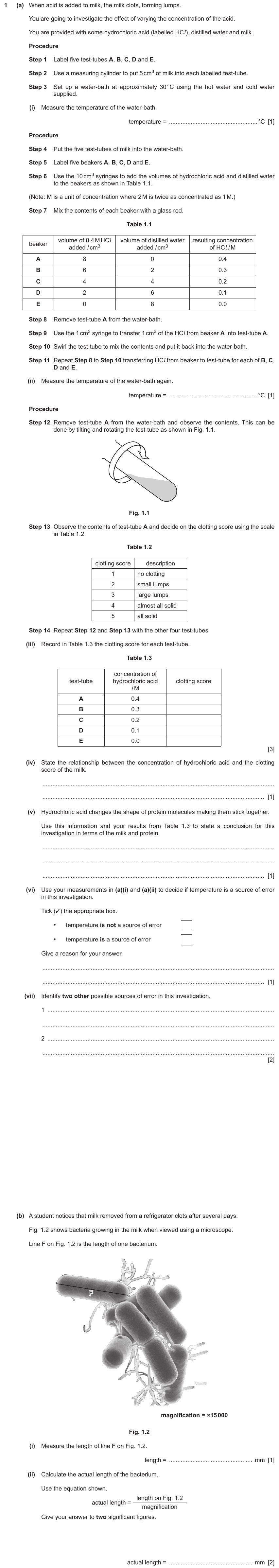 IGCSE 0653 Mar 2023 Paper 52 Q1 — Acids, Bases & Salts