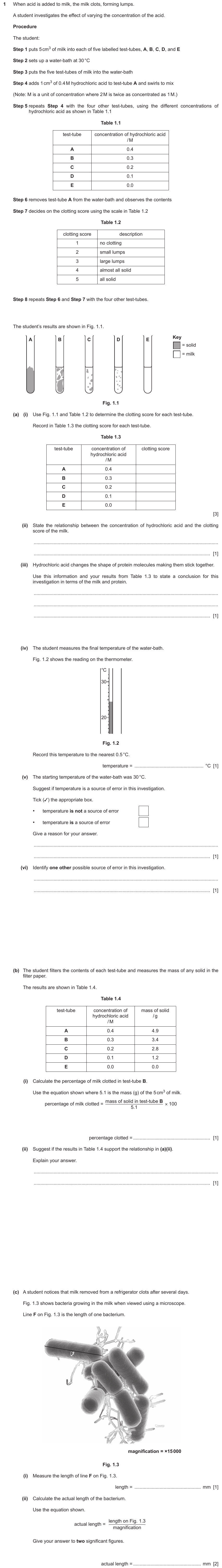IGCSE 0653 Mar 2023 Paper 62 Q1 — Acids, Bases & Salts