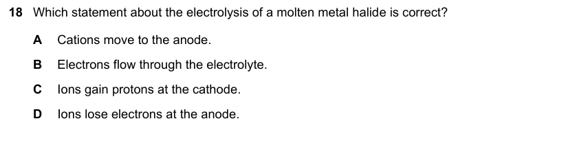 IGCSE 0653 Mar 2024 Paper 22 Q18 — Electrochemistry