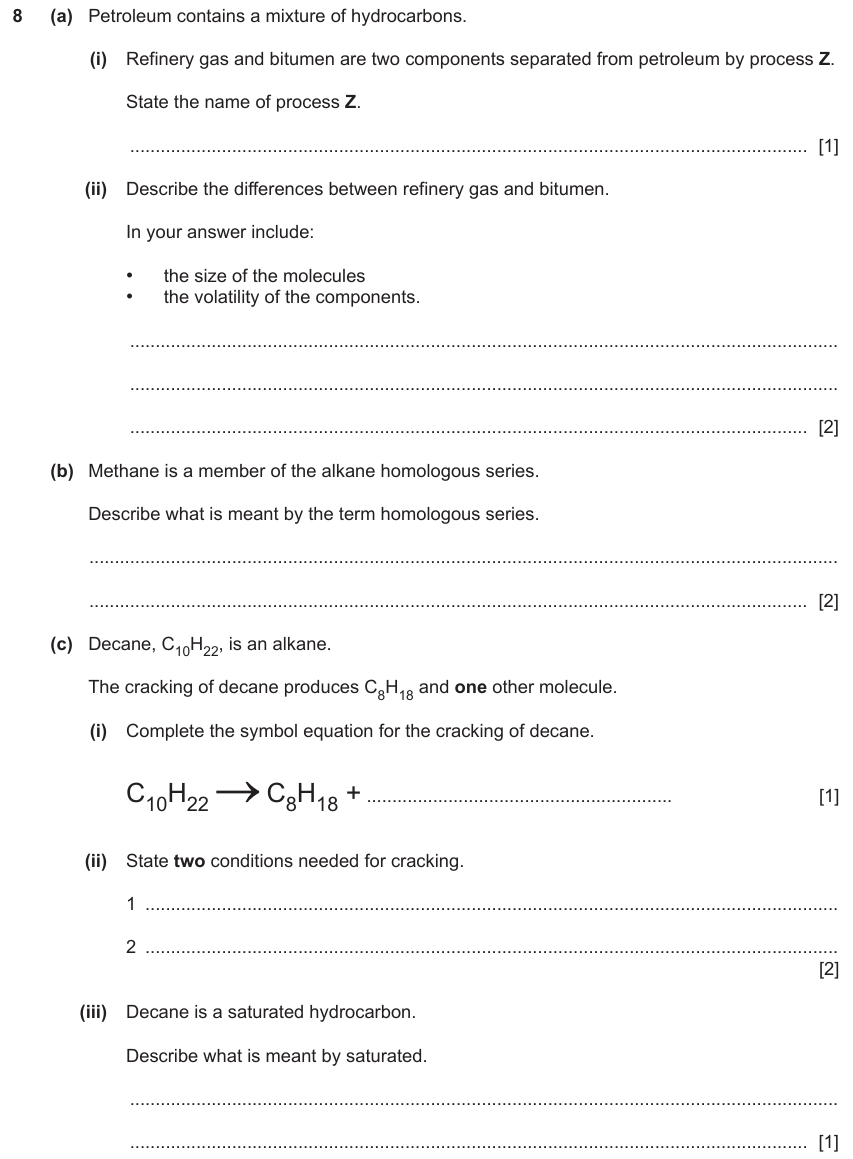 IGCSE 0653 Mar 2024 Paper 42 Q8 — Experimental Techniques & Analysis