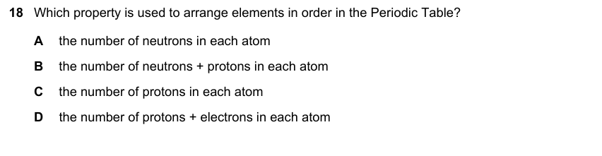 IGCSE 0653 Mar 2025 Paper 12 Q18 — The Periodic Table