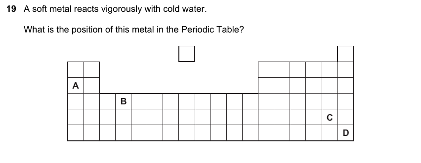 IGCSE 0653 Mar 2025 Paper 12 Q19 — The Periodic Table