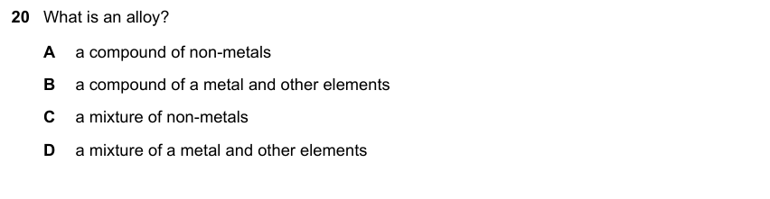IGCSE 0653 Mar 2025 Paper 12 Q20 — The Periodic Table