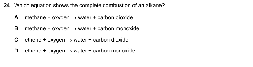 IGCSE 0653 Mar 2025 Paper 12 Q24 — Organic Chemistry