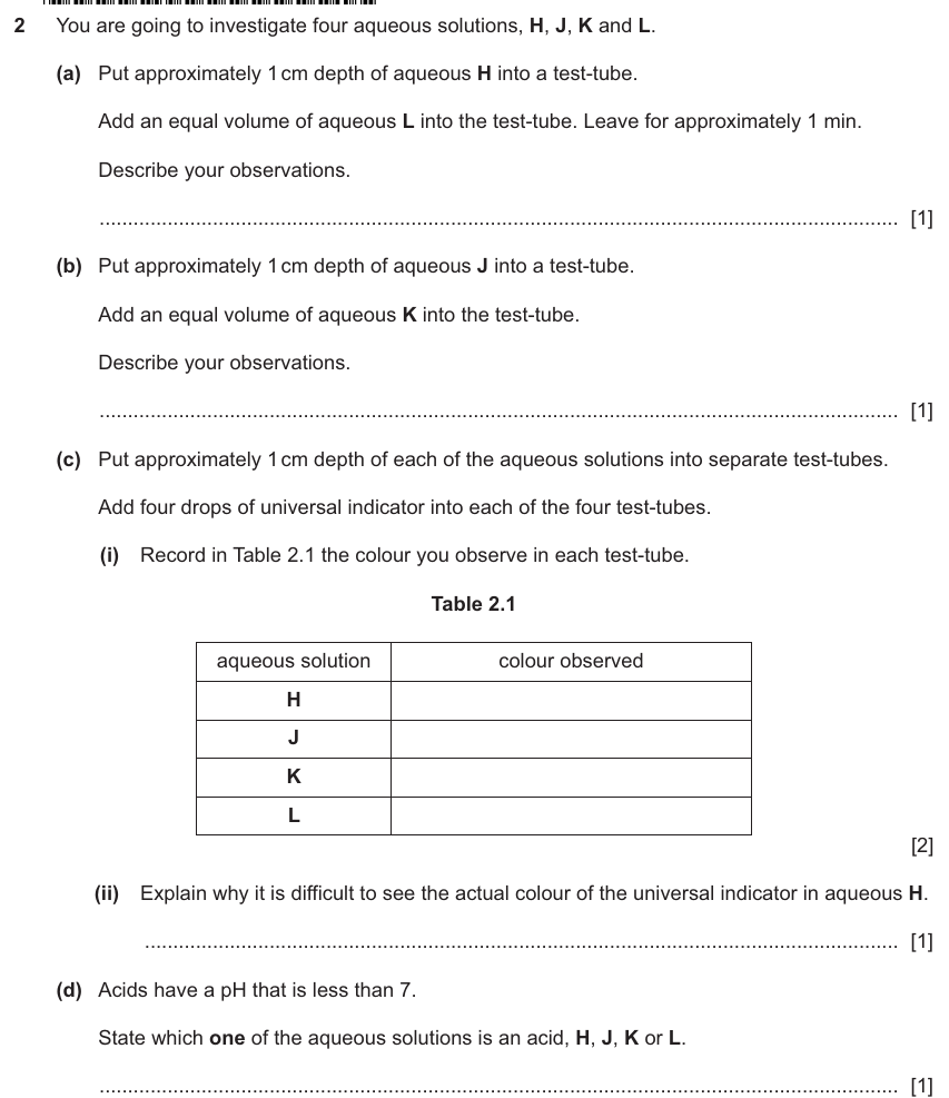 IGCSE 0653 Mar 2025 Paper 52 Q2 — Acids, Bases & Salts