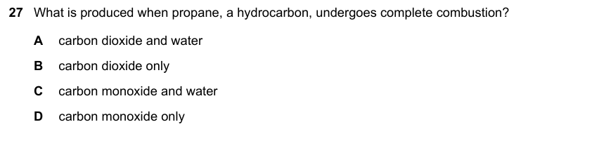 IGCSE 0653 May/Jun 2023 Paper 11 Q27 — Organic Chemistry