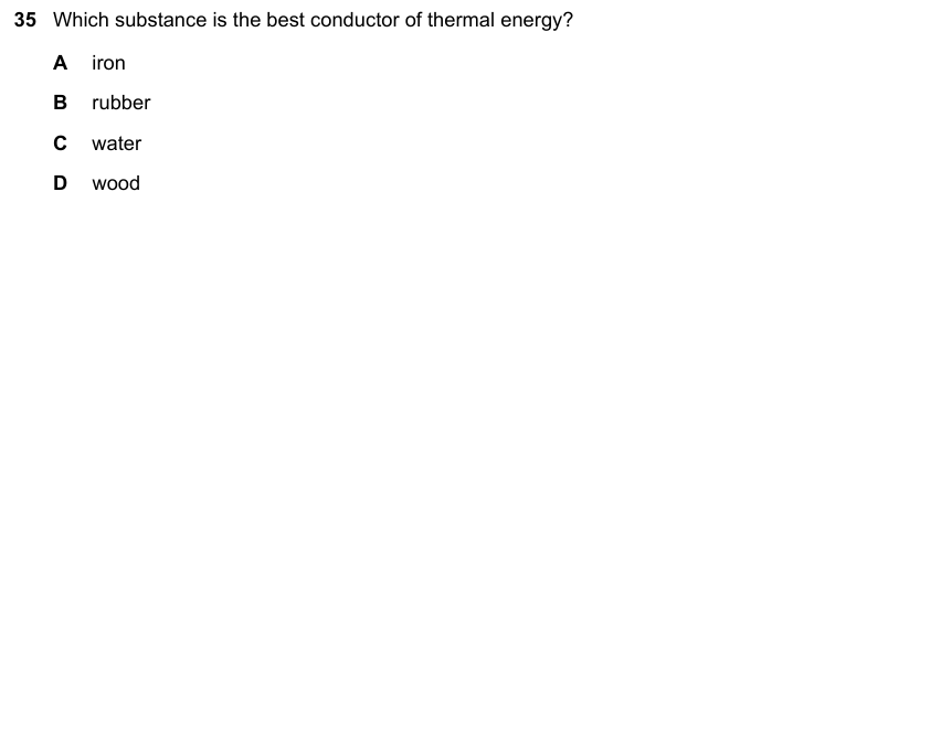 IGCSE 0653 May/Jun 2023 Paper 11 Q35 — States of Matter & Particles