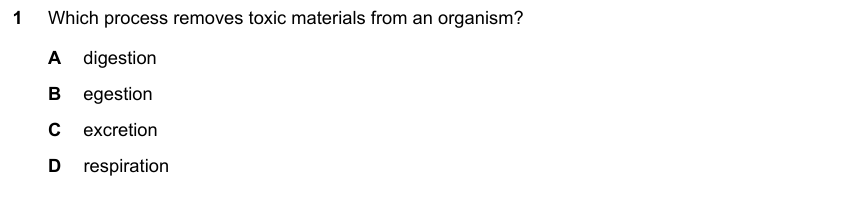 IGCSE 0653 May/Jun 2023 Paper 22 Q1 — Excretion
