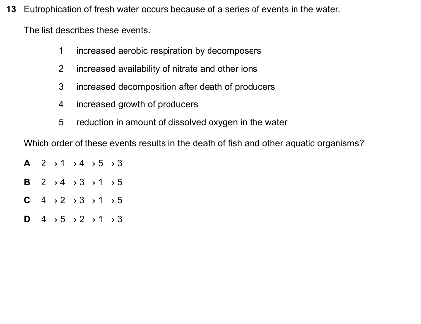 IGCSE 0653 May/Jun 2023 Paper 22 Q13 — Gas Exchange & Respiration
