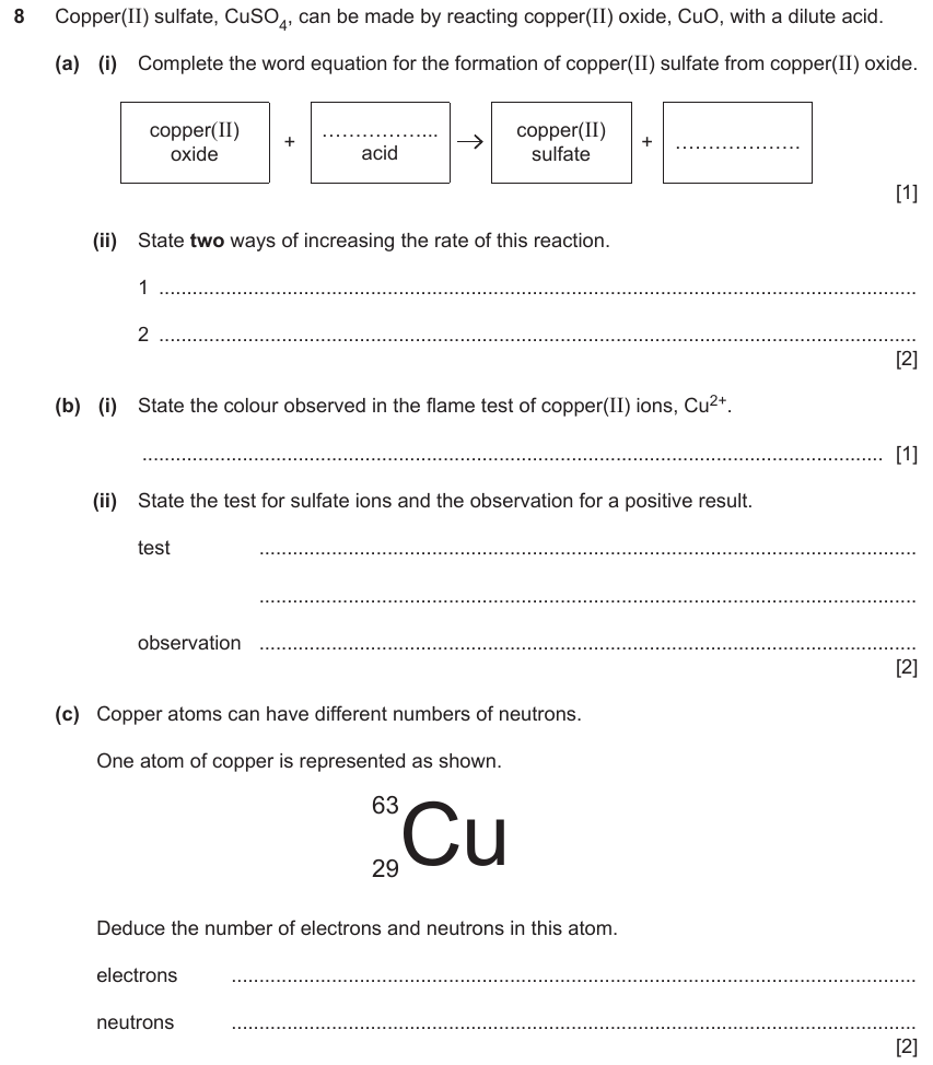 IGCSE 0653 May/Jun 2023 Paper 31 Q8 — Acids, Bases & Salts