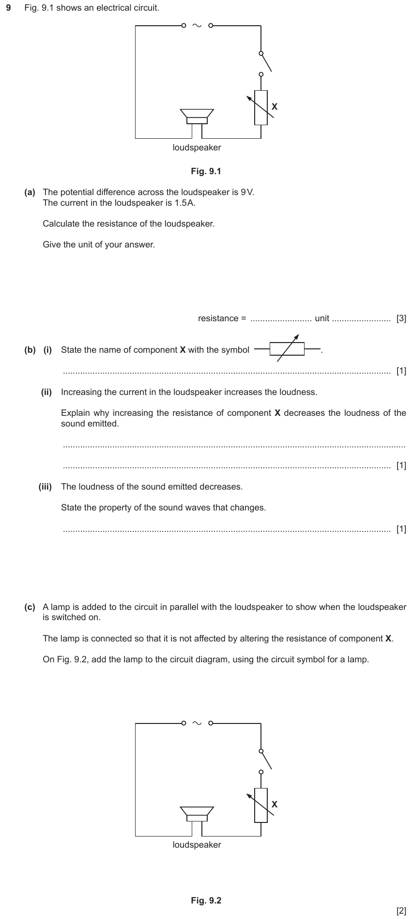 IGCSE 0653 May/Jun 2023 Paper 32 Q9 — Electricity & Magnetism