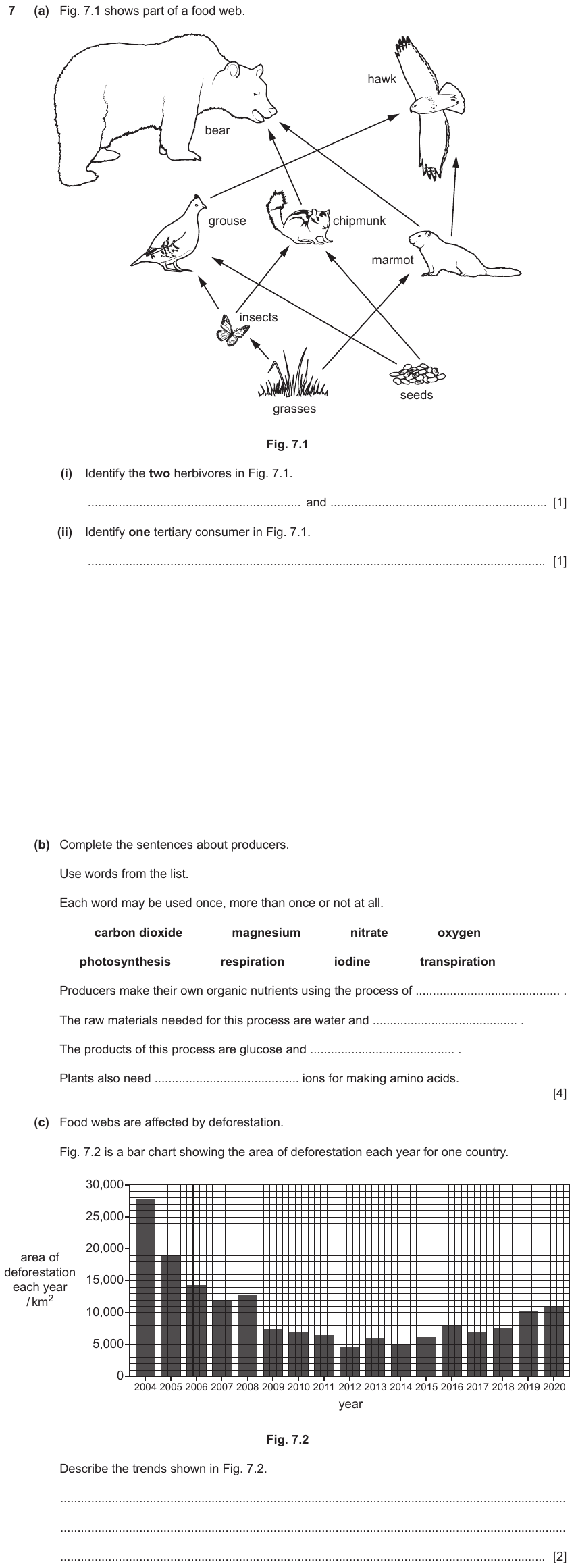 IGCSE 0653 May/Jun 2023 Paper 33 Q7 — Gas Exchange & Respiration