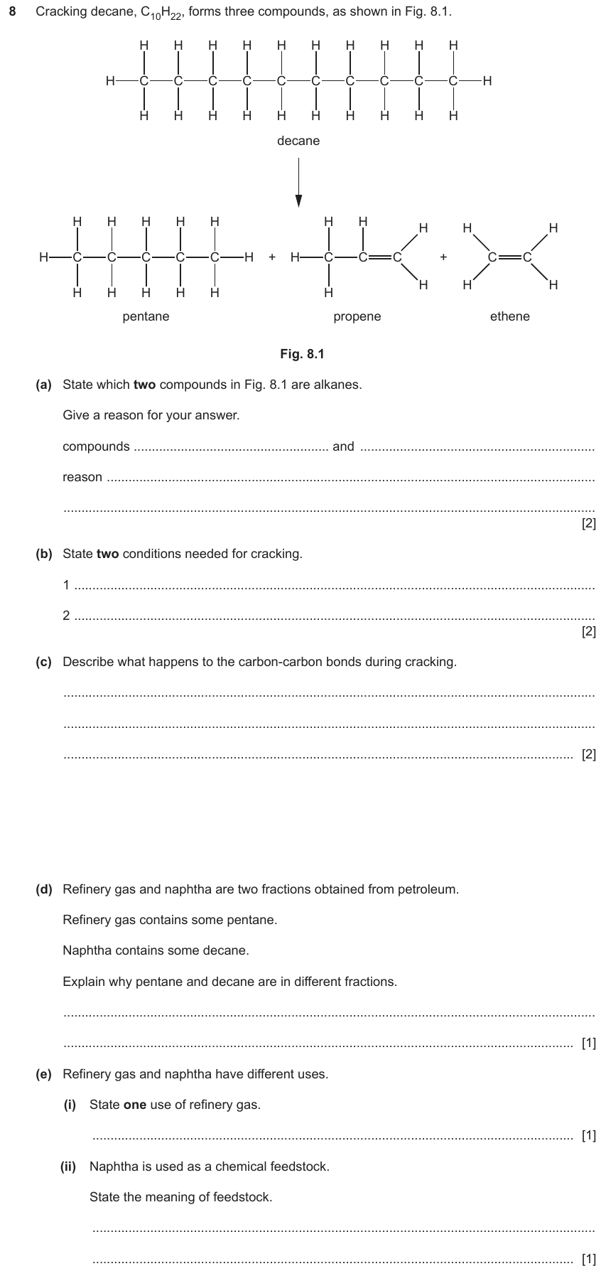 IGCSE 0653 May/Jun 2023 Paper 42 Q8 — Organic Chemistry