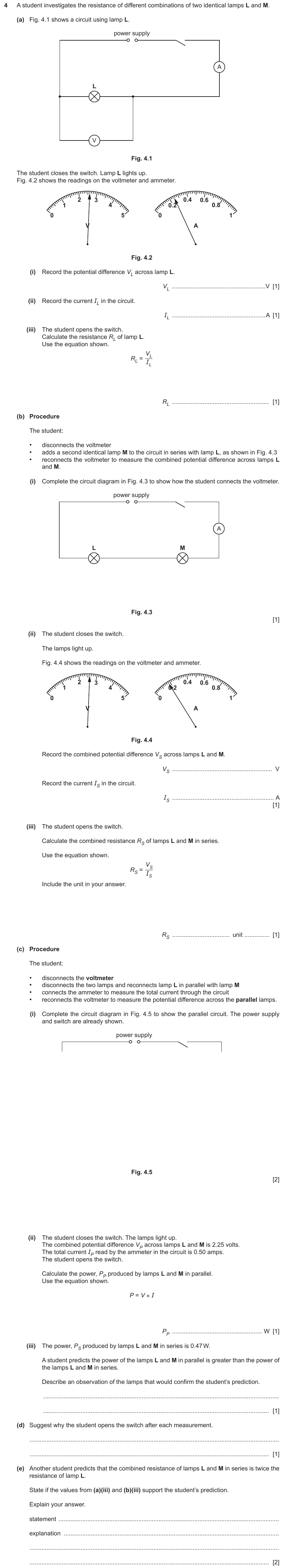 IGCSE 0653 May/Jun 2023 Paper 61 Q4 — Electricity & Magnetism