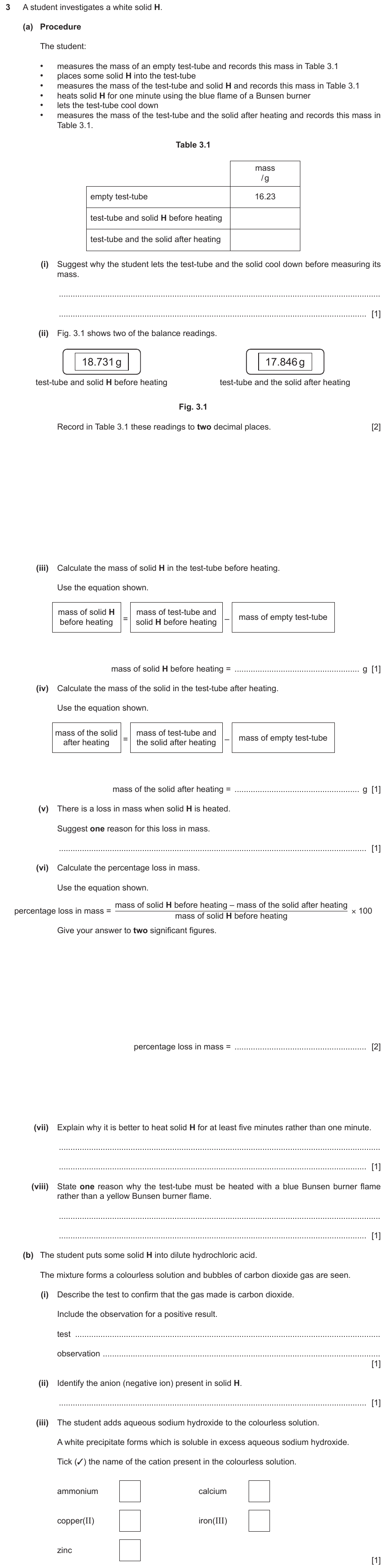 IGCSE 0653 May/Jun 2023 Paper 62 Q3 — Acids, Bases & Salts