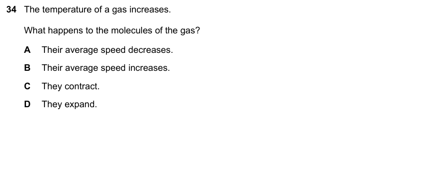 IGCSE 0653 May/Jun 2024 Paper 11 Q34 — States of Matter & Particles