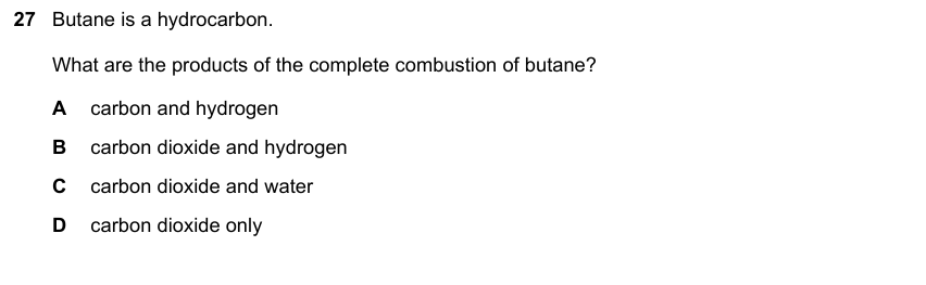IGCSE 0653 May/Jun 2024 Paper 12 Q27 — Organic Chemistry