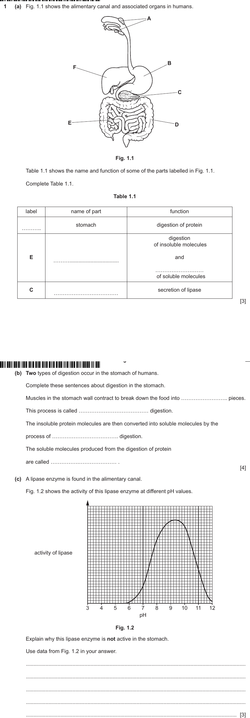 IGCSE 0653 May/Jun 2024 Paper 42 Q1 — Human Nutrition
