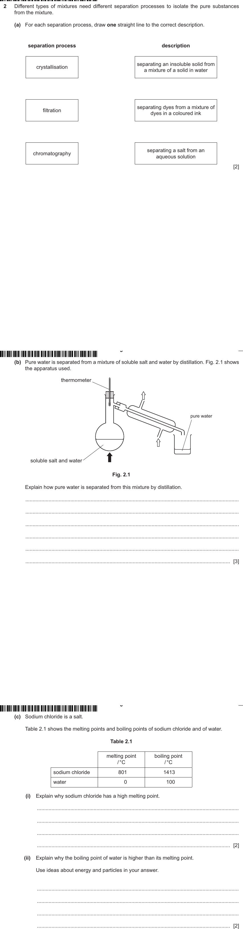 IGCSE 0653 May/Jun 2024 Paper 42 Q2 — Experimental Techniques & Analysis
