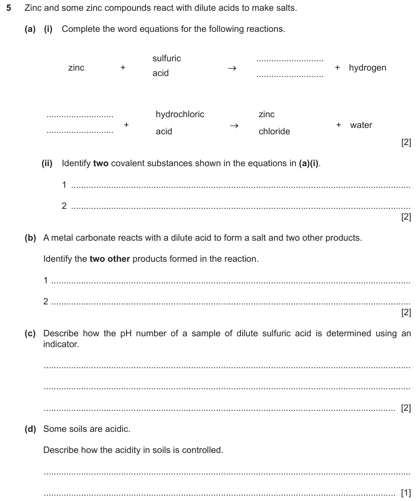 IGCSE 0653 May/Jun 2024 Paper 43 Q5 — Acids, Bases & Salts