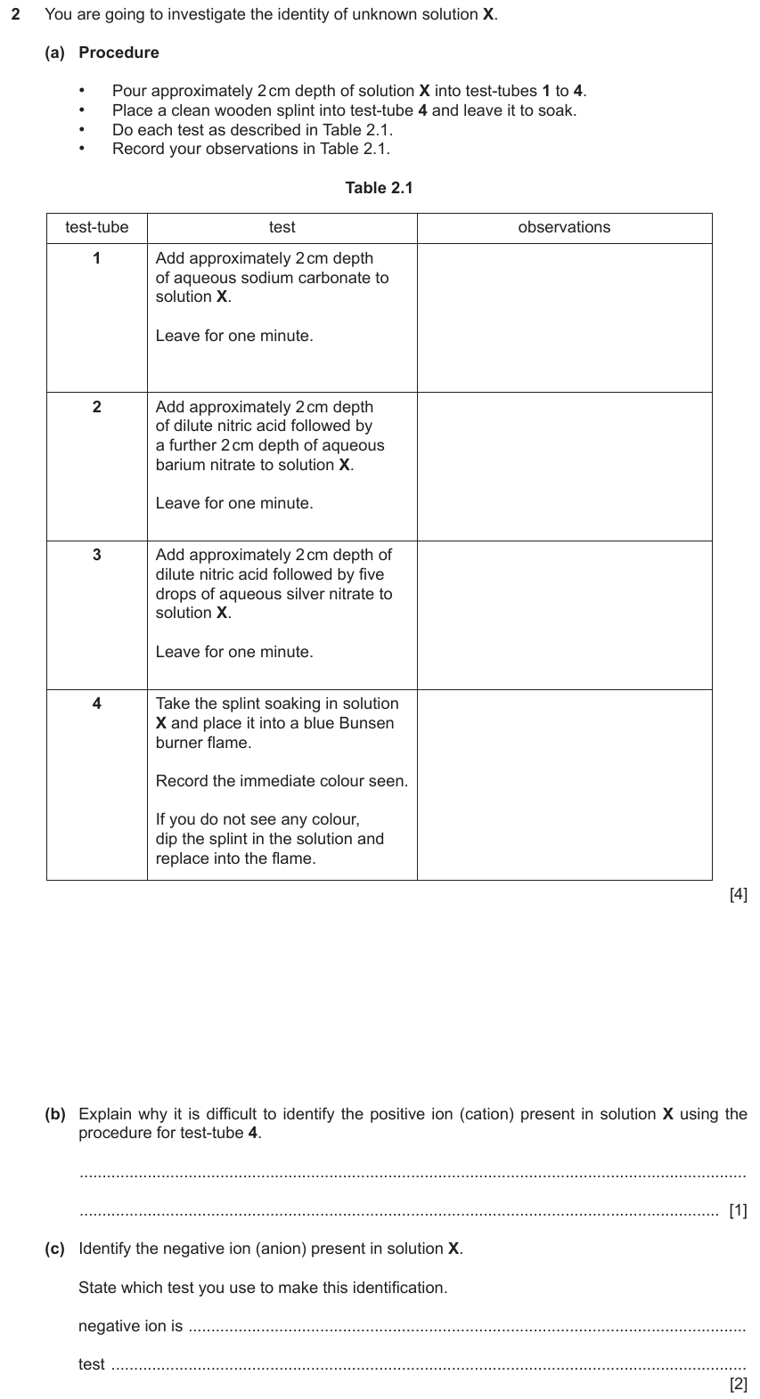 IGCSE 0653 May/Jun 2024 Paper 52 Q2 — Acids, Bases & Salts