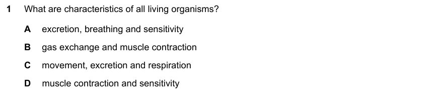 IGCSE 0653 May/Jun 2025 Paper 11 Q1 — Excretion