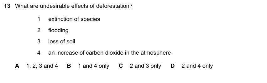 IGCSE 0653 May/Jun 2025 Paper 11 Q13 — Human Influences on Ecosystems