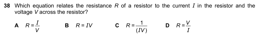 IGCSE 0653 May/Jun 2025 Paper 11 Q38 — Electricity & Magnetism