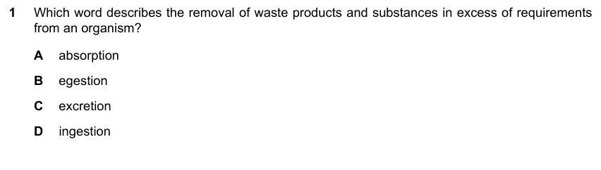 IGCSE 0653 May/Jun 2025 Paper 12 Q1 — Excretion