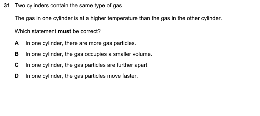 IGCSE 0653 May/Jun 2025 Paper 13 Q31 — States of Matter & Particles
