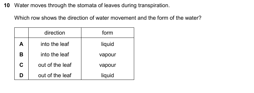 IGCSE 0653 May/Jun 2025 Paper 23 Q10 — Transport in Animals