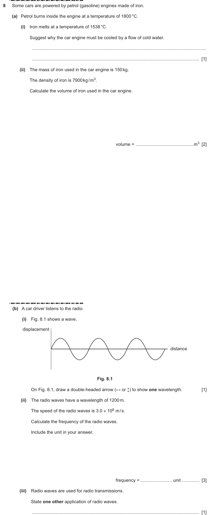 IGCSE 0653 May/Jun 2025 Paper 31 Q8 — States of Matter & Particles