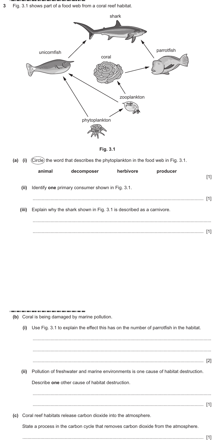 IGCSE 0653 May/Jun 2025 Paper 33 Q3 — Organisms & Environment