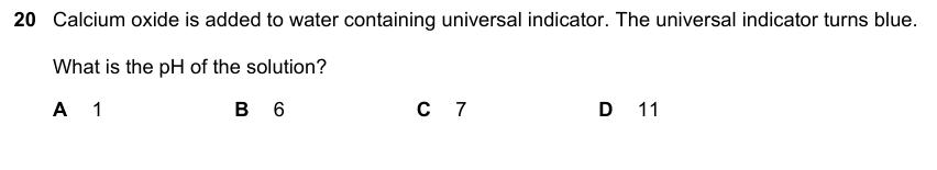 IGCSE 0653 Oct/Nov 2023 Paper 11 Q20 — Acids, Bases & Salts