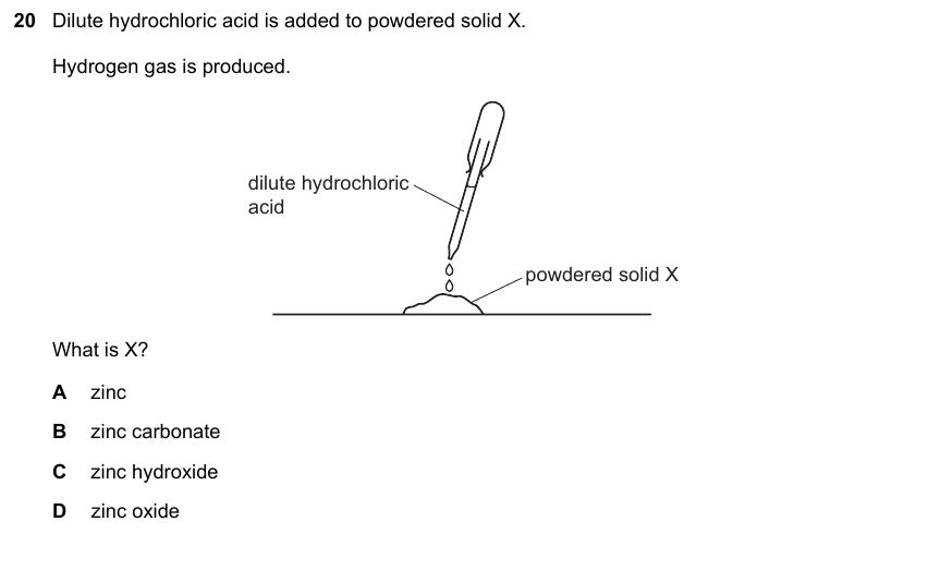 IGCSE 0653 Oct/Nov 2023 Paper 22 Q20 — Acids, Bases & Salts