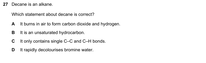 IGCSE 0653 Oct/Nov 2023 Paper 22 Q27 — Organic Chemistry