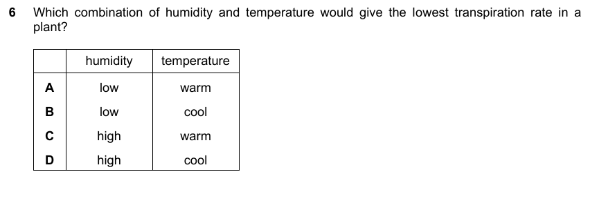 IGCSE 0653 Oct/Nov 2023 Paper 22 Q6 — Gas Exchange & Respiration