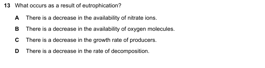 IGCSE 0653 Oct/Nov 2023 Paper 23 Q13 — Human Influences on Ecosystems