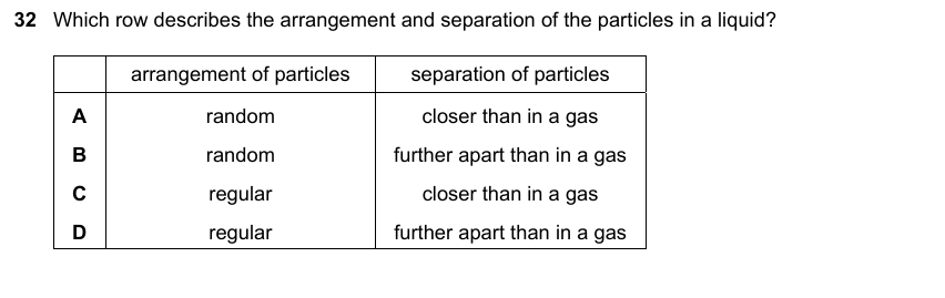 IGCSE 0653 Oct/Nov 2023 Paper 23 Q32 — States of Matter & Particles