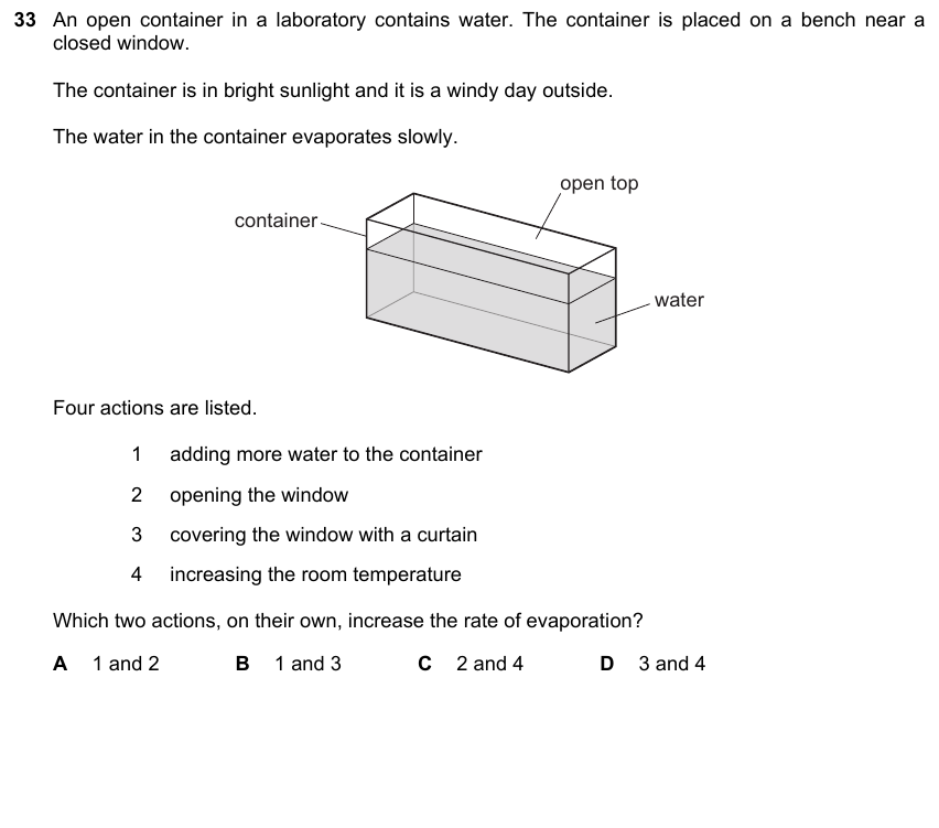 IGCSE 0653 Oct/Nov 2023 Paper 23 Q33 — States of Matter & Particles