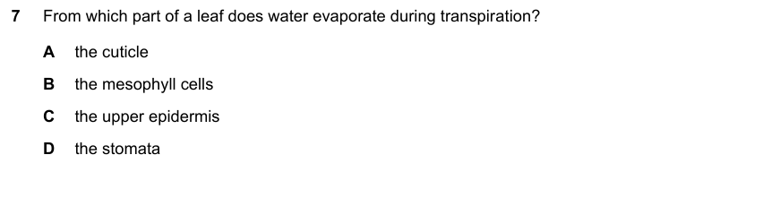 IGCSE 0653 Oct/Nov 2023 Paper 23 Q7 — Gas Exchange & Respiration