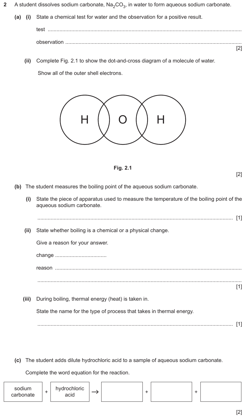 IGCSE 0653 Oct/Nov 2023 Paper 31 Q2 — Acids, Bases & Salts
