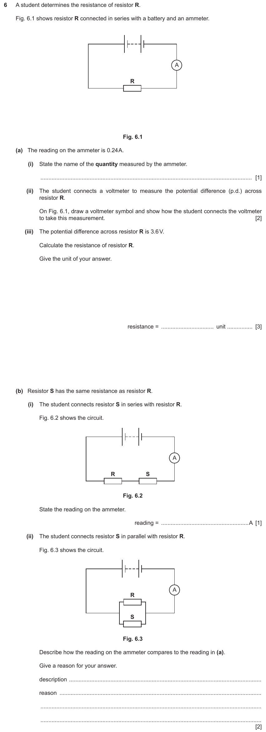 IGCSE 0653 Oct/Nov 2023 Paper 31 Q6 — Electricity & Magnetism